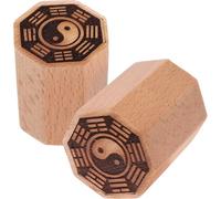ABOOFAN Tampons Traditionnels en Bois Style Chinois, 2pcs Bords Arrondis, Pratiques et Évitent de Salir les Mains, pour Expositions et Activités Artistiques