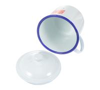 ABOOFAN Tasse Émaillée Rétro en Fer 12 Cm Couvercle, Gobelet Décoratif Multifonction pour Thé, Café et Eau, Tasse à Boire Maison Style Chinois Vintage Style Aléatoire