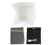 ABOOFAN Tente Photo Pliable 40cm Lumière LED Intégrée, Mini Boîte Photo Portable en PVC et Polyester, pour Montres et Petits Produits en Studio