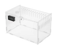 ABOOFAN Terrarium Reptile Acrylique Transparent avec Thermomètre et Hygromètre Digital Boîte Élevage Ventilée pour Lézard Araignée Grenouille Enclos Pet