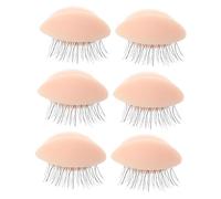 ABOOFAN Tête de Mannequin pour Extensions de Cils 3 Paires Détachables Paupières en Silicone Couleur Peau Kit de Pratique Maquillage Professionnel Entraînement Yeux Amovibles
