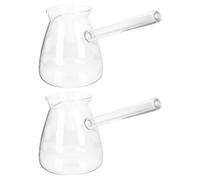 ABOOFAN Théières Plusieurs styles en Verre Borosilicaté 450ml Ensemble de 2 Poignée Latérale, Faciles à Nettoyer Style Rétro et Pratique Maison Plusieurs styles