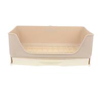 ABOOFAN Toilettes pour Lapins Bac Amovible, Grosse Capacité Beige, Adapté à L'Entraînement la Propreté en Salons et Espaces Verts
