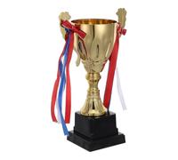 ABOOFAN Trophée de Championnat Sportif en Métal Or avec Ruban pour École | Récompense Élégante de Compétition, Facile à Transporter, Cérémonie Scolaire, Trophée avec Ruban