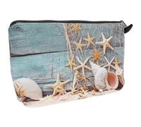 ABOOFAN Trousse de Maquillage Zippée Étoile de Mer et Coquillage Format Compact Légère pour Voyageuse Paquet de Toilette Multifonction Usage Cosmétique Voyage