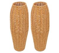 ABOOFAN Vase à Fleurs pour Décoration Intérieure Style Vintage Imitation Rotin Vase Décoratif Tissé pour Bureau pour Table