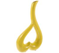 ABOOFAN Vase Céramique Forme de Cœur Jaune Récipient Décoratif pour Fleurs Ornement Élégant pour Décoration Intérieure et Maison