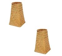 ABOOFAN Vase Tressé 2 Pièces Vase À Fleur Vintage De Sol en Verre s en Verre Clair Panier Tissé D'Algues en Bambou s Décoratifs Tissés en Haute Paille De Bureau À