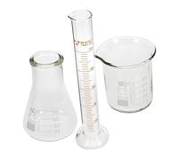 ABOOFAN Verrerie Scientifique Verre Gradué pour Laboratoire Bécher Cylindre et Fiole Précis pour Mesures Expérimentales