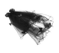 ABOOFAN Voile de Mariée Noir Gothique Halloween Accessoire de Costume Vampire pour Enterrement de Vie de Jeune Fille et Cosplay