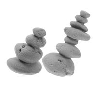 ABOOFAN Zen Roches Empilées Sculpture 2 Pièces Cairn Statue Équilibrage Roches Décor en Pierre Pierres Équilibrées Statue Décor De Jardin Accessoires De Yoga