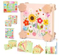 Aboofx Kit créatif de fleurs pressées pour enfants, kit d'artisanat à 4 couches en bois pour travaux manuels, presse fleurs et plantes pour loisirs créatifs, marque-pages, cartes de vœux pour filles