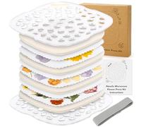 Aboofx Kit de Presse à Fleurs pour Micro-ondes, 16x16 cm (6,3x6,3 pouces) Kit de Presse à Fleurs à Séchage Rapide 3 Couches pour Adultes, Fleurs Pressées, Plantes, Herbes, Bouquet de Mariage