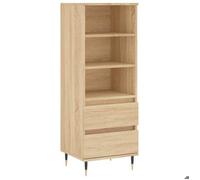 ABOTT@Bibliothèque KENNETH - Armoire haute vitrine - Buffet haut - Chêne sonoma 40x36x110cm - Bois d'ingénierie - 460076