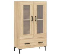 ABOTT@Bibliothèque KENNETH - Armoire haute vitrine - Buffet haut - chêne sonoma 69,5x31x115cm - Bois d'ingénierie - 354732