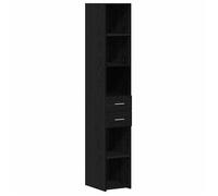 ABOTT@Buffet de Cuisine KENNETH - Armoire Bas/Colonne/ Bibliothèque avec tiroir Chêne noir 30x42.4x185.2cm - 207851