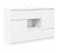 ABOTT@Buffet de Cuisine KENNETH - ENFILADE - Armoire Bas vitrine avec tiroir Blanc 100x30x65 6 - Bois d'ingénierie - 136536