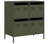 ABOTT@Buffet de Cuisine KENNETH - ENFILADE - Armoire Bas vitrine vert olive 68x39x73 5cm acier laminé à froid - 880421