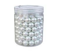 About 140pcs 12mm White Glass Pearl Round Loose Spacer Beads for DIY Craft Necklaces Bracelets Jewelry Making