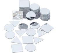 About 150pcs 3 Shapes Craft Mirrors Tiles Mosaic Tiles Glass Mirror Self Adhesive Wall Stickers For Mirrors For Crafts Making Home Decoration