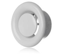 ABOUT VENT Ø 80 mm Vanne d'air Réglable Ronde en Métal Blanc - Diffuseur d'extraction - Grille de Ventilation Murale