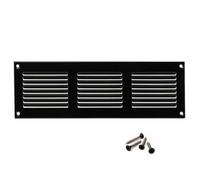 ABOUT VENT 300x100mm Grille de Ventilation en Acier Noir avec Moustiquaire - Grilles d'aération Métallique