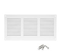 ABOUT VENT 300x150mm Grille de Ventilation en Acier Blanc avec Moustiquaire - Grilles d'aération Métallique