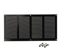 ABOUT VENT 400x200mm Grille de Ventilation en Acier Noir avec Moustiquaire - Grilles d'aération Métallique