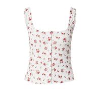 ABOUT YOU Haut 'Arabella' vert foncé / rouge / lie de vin / blanc, Taille L