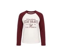 ABOUT YOU T-Shirt 'Gina' rouge foncé / blanc cassé, Taille 122-128