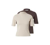 ABOUT YOU T-shirt 'Lenni' beige / brun foncé, Taille L
