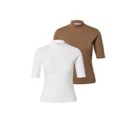ABOUT YOU T-shirt 'Lenni' marron / blanc, Taille XS