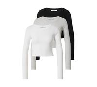 ABOUT YOU T-shirt 'Loretta' gris chiné / noir / blanc, Taille S