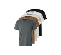 ABOUT YOU T-Shirt 'Peter' beige clair / pueblo / vert foncé / noir / blanc, Taille L