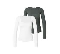 ABOUT YOU T-shirt 'Sita' vert foncé / blanc, Taille XS