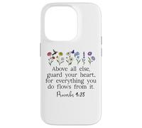 Above Else Guard Your Heart Proverbs 4:23 Bible Verse Jesus Coque pour iPhone 14 Pro