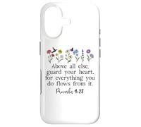 Above Else Guard Your Heart Proverbs 4:23 Bible Verse Jesus Coque pour iPhone 17