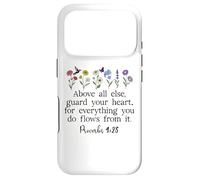 Above Else Guard Your Heart Proverbs 4:23 Bible Verse Jesus Coque pour iPhone 17 Pro