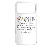 Above Else Guard Your Heart Proverbs 4:23 Bible Verse Jesus Coque pour iPhone 17 Pro Max
