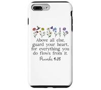 Above Else Guard Your Heart Proverbs 4:23 Bible Verse Jesus Coque pour iPhone 7 Plus/8 Plus