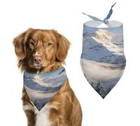 Above The Snowy Forest - Foulard amusant et réglable pour chat - Lavable - Bavoirs triangulaires décoratifs pour animaux de compagnie - Bandanas pour chiens de taille moyenne - Pour animaux de