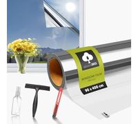 aboveBED Film Fenetre Anti Regard 90x400cm, Film Miroir pour Fenetre, Anti UV, Anti Chaleur, Protection de la Vie Privée, Idéal pour Le Bureau