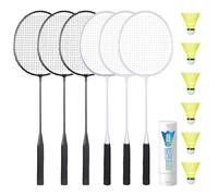 AboveGenius Lot de 6 Raquettes de Badminton pour Jeux en Plein air, y Compris 6 Raquettes, 6 Volants de Badminton en Nylon, Raquettes de Badminton légères pour débutants