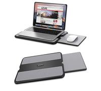 AboveTEK Bureau Portable pour Ordinateur Portable avec Plateau Rétractable pour Tapis de Souris Gauche/Droite, Protection Thermique Antidérapante pour Tablette et Ordinateur Portable