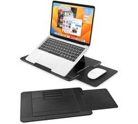 AboveTEK Bureau Portable pour Ordinateur Portable avec Tapis de Souris Rétractable à Droite, Bouclier Thermique Antidérapant Bureau Plateau Ordinateur Portable pour Lit, Canapé, Voyages