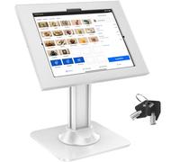 AboveTEK Kiosque de bureau antivol de sécurité pour tablette, support pivotant à 360° - blanc