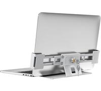 AboveTEK Station de Verrouillage pour Ordinateur Portable, Verrou Sécurité Aluminium MacBook, Anti-Vol pour Ordinateurs sans Fente 11"-17", Base Anti-Dérapante Espaces Publics-Argent