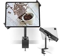 AboveTEK Support antivol verrouillable pour Tablette - 360/320 POS Swivel Support de Table de Bureau avec Pince pour iPad 7 à 11 Pouces Fire Microsoft Galaxy Tab Google (Noir)