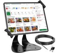 AboveTEK Support iPad Anti-Vol, Support Tablette POS Universel, Monture iPad Diagonale pour 7-13 Pouces, Galaxy avec Cordon de Sécurité, Pivot 360° pour Affaires & Commerce