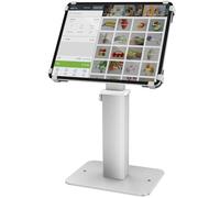 AboveTEK Support Kiosque Antivol pour iPad, Rotation 360°, Hauteur Réglable 21-34cm, Acier/Aluminium Robuste, pour Tablettes 9.7"-13", Support POS Sécurisé pour Commerce-Argent